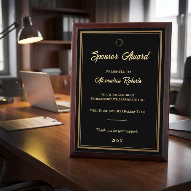 Business Company Logo Sponsor Donor Recognition  Award Plaque (Business Company Logo Sponsor Donor Recognition Award Plaque is reat to give to sponsors and donors.)