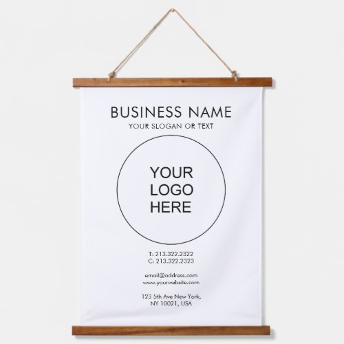 Business Company Logo Text Customizable Template Hanging Tapestry
