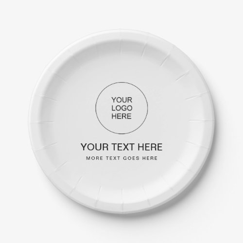 Business Company Logo Text Here Custom Template Paper Plates