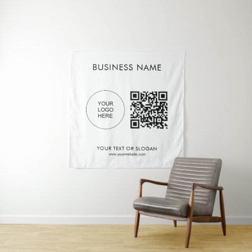 Business Company Logo Text QR Code Template Tapestry