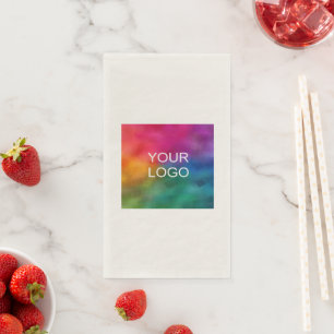Business Company Logo Text Template Ecru Paper Guest Towels