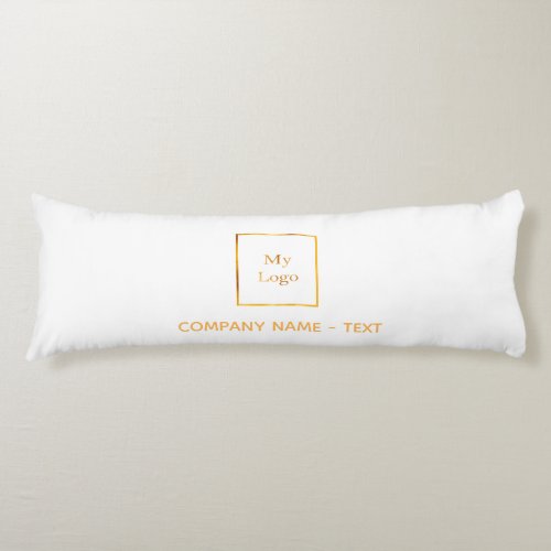 Business company logo white gold elegant body pillow