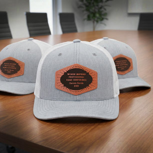 Business Company Name Conference Year Custom Leather Patch Hat