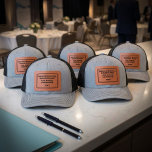 Business Company Name Conference Year Leather Patch Hat<br><div class="desc">Business Company Name Conference Year Leather Patch Hat is great with the leather patch gives the hat a modern and professional look. As you wear it also makes a great convesational piece. It reinforces the banding and identify of your business or event. In addition it acts like a walking billboard...</div>