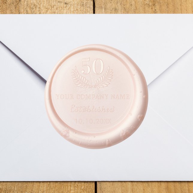 Business company name established year wax seal sticker (Creator Uploaded)