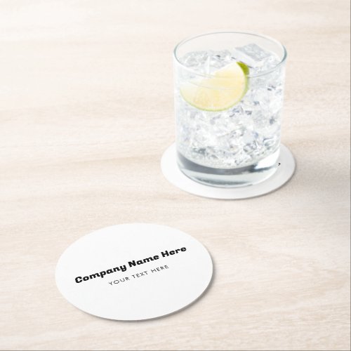 Business Company Name  Text Customer Gifts  Round Paper Coaster