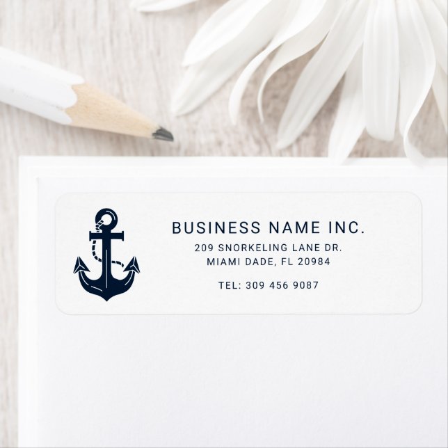 Business Company Nautical Anchor Custom Label (Insitu)