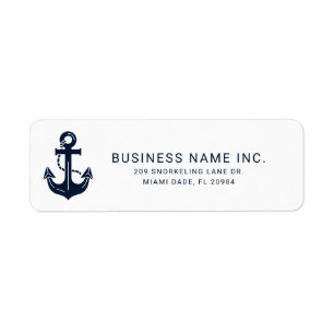 Business Company Nautical Anchor Navy Blue Label