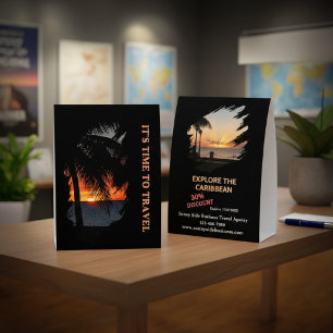 Business Company Photo Travel Agency Modern Paper Table Tent