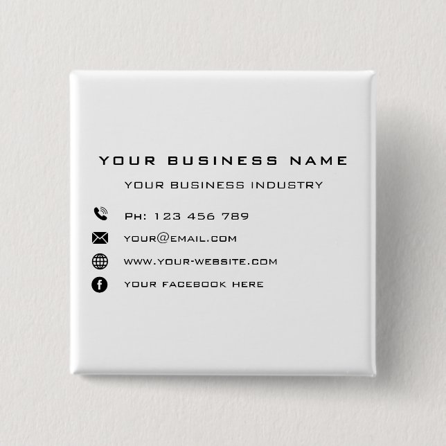 Business Company Promotional Personalized - Modern Button (Front)