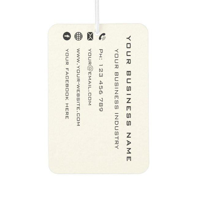 Business Company Promotional Personalized Special  Air Freshener (Front)