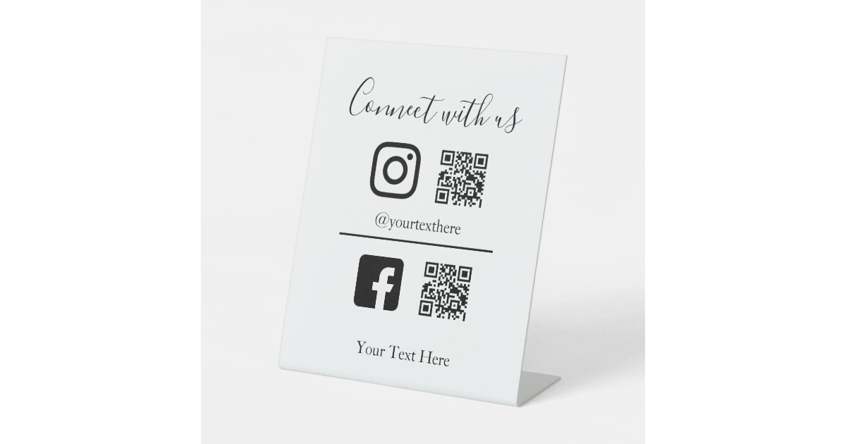 Business Company QR code Instagram Facebook Sign | Zazzle