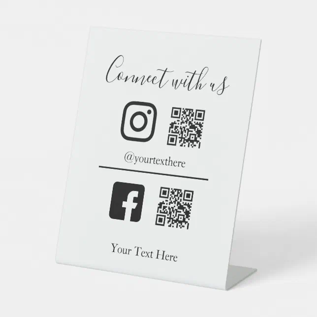 Business Company QR code Instagram Facebook Sign | Zazzle