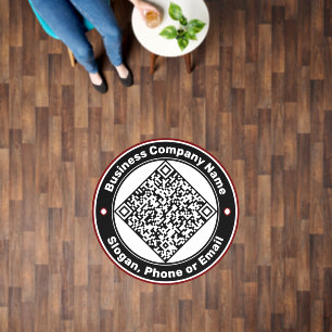 Business Company QR Code Promotional Custom   Floor Decals