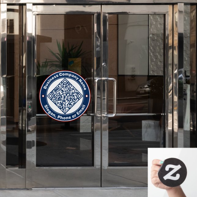 Business Company QR Code Promotional Custom  Window Cling (Office Door)