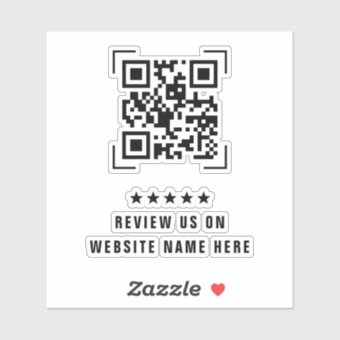 Business Company | Review Us QR Code Scan Sticker | Zazzle