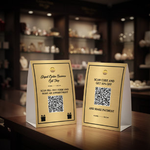 Business Company Scan Qr Code Payment Marketing Paper Table Tent