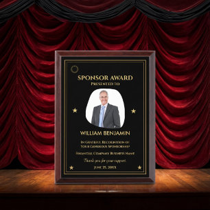 Business Company Sponsor Donor Photo Recognition  Award Plaque