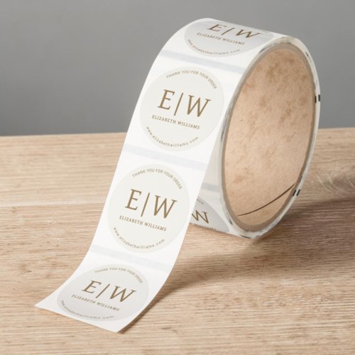 Business Company Thank You Gold Neutral Branded Classic Round Sticker