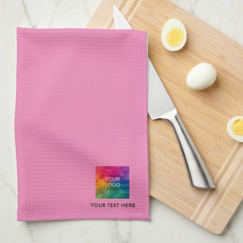 Business Company Upload Logo Name Template Pink Kitchen Towel