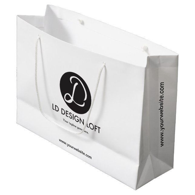 Business Company website Personalized Logo Large Gift Bag (Front Angled)