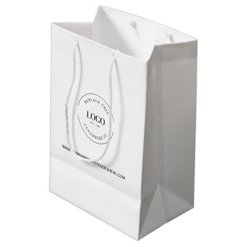 Business Company website Your Logo Custom Medium Gift Bag