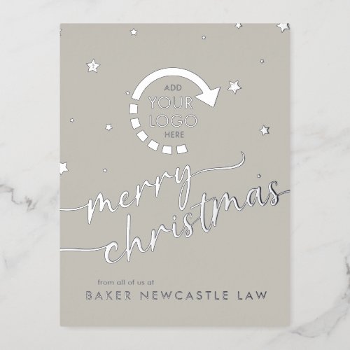 Business Company YOUR LOGO Foil Holiday Post Card