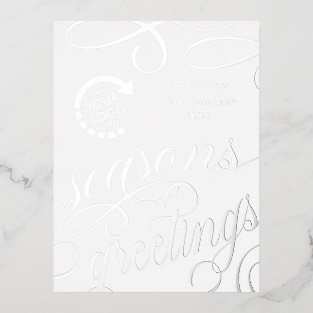 Business Company YOUR LOGO Foil Holiday Post Card (Front)