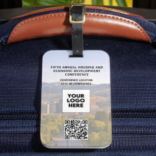 Business Conference Your Photo Logo QR Code Luggage Tag