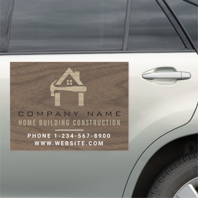 Business Construction Wood Home Building Lux Car Magnet (In Situ)