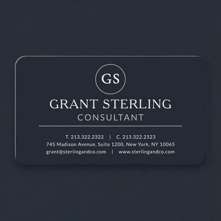 Business Consultant Black Professional Business Card