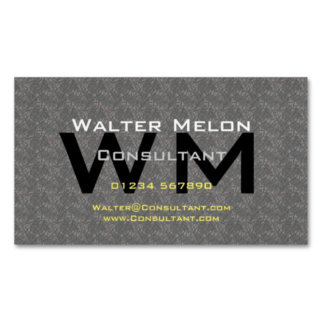 Business Consultant Gray Modern Professional Magnetic Business Card (Front)