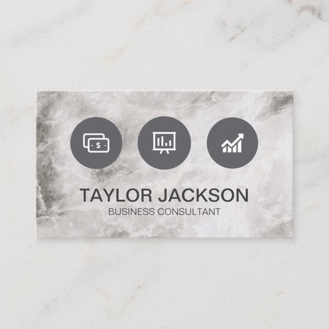 Business Consultant Marble Texture Appointment Card (Front)