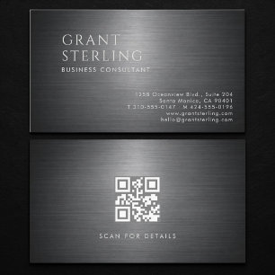 Business Consultant Metallic QR Code Card