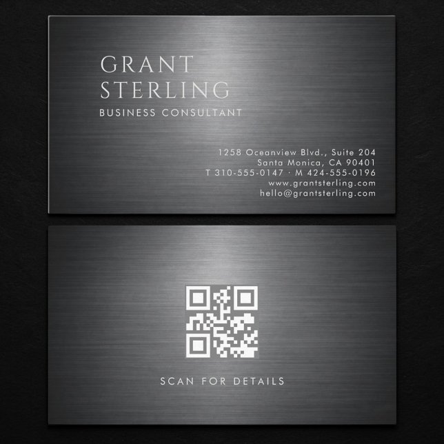 Business Consultant Metallic QR Code Card (Creator Uploaded)