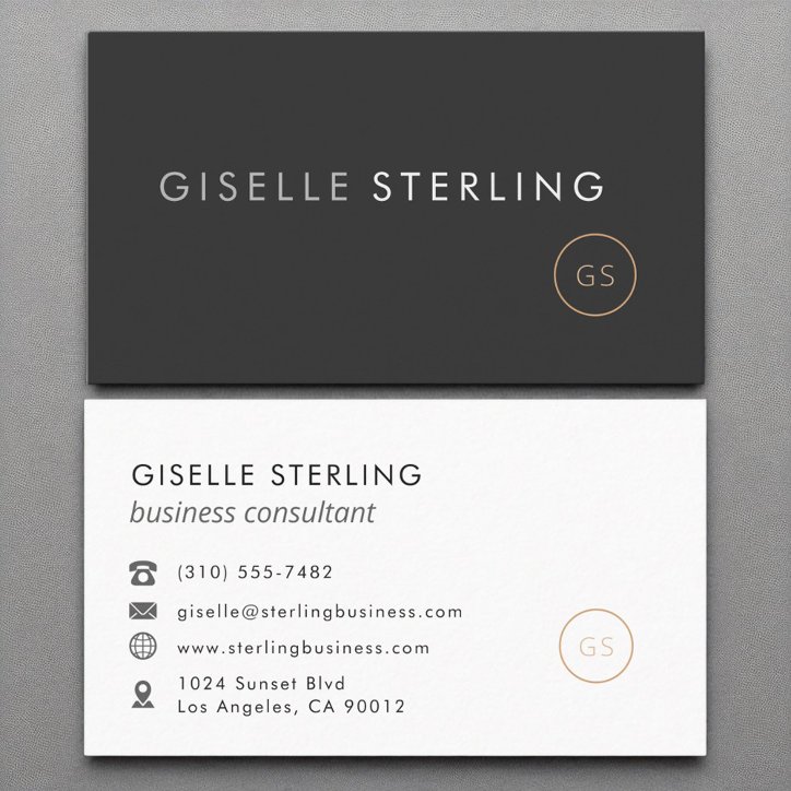 Business Consultant Minimalist Luxury Black Business Card