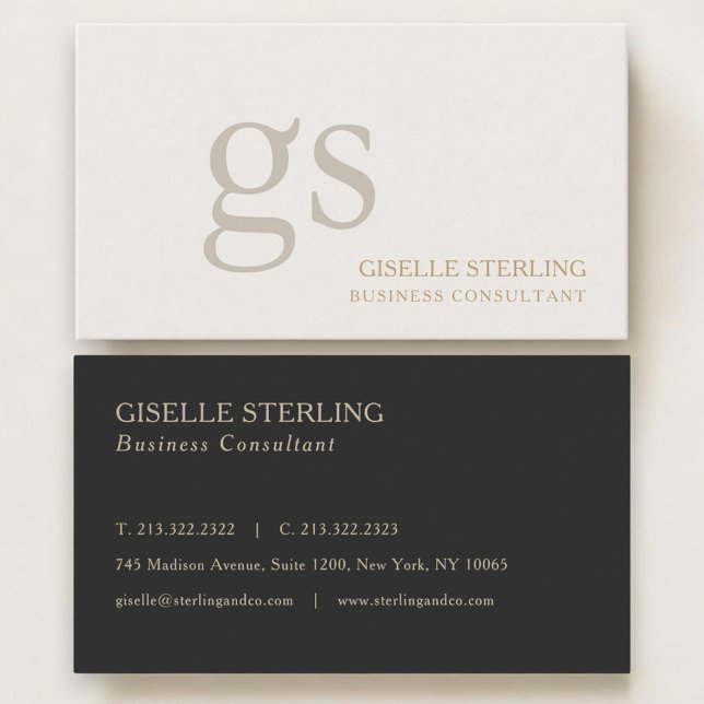 Business Consultant Monogram Professional Card (Creator Uploaded)