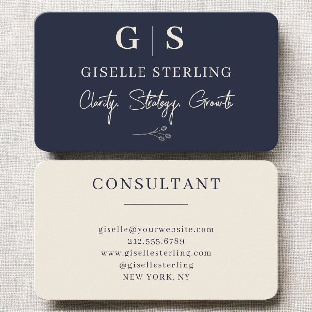 Business Consultant Navy Blue Card (Creator Uploaded)