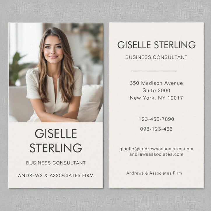 Business Consultant Neutral Professional Photo Business Card