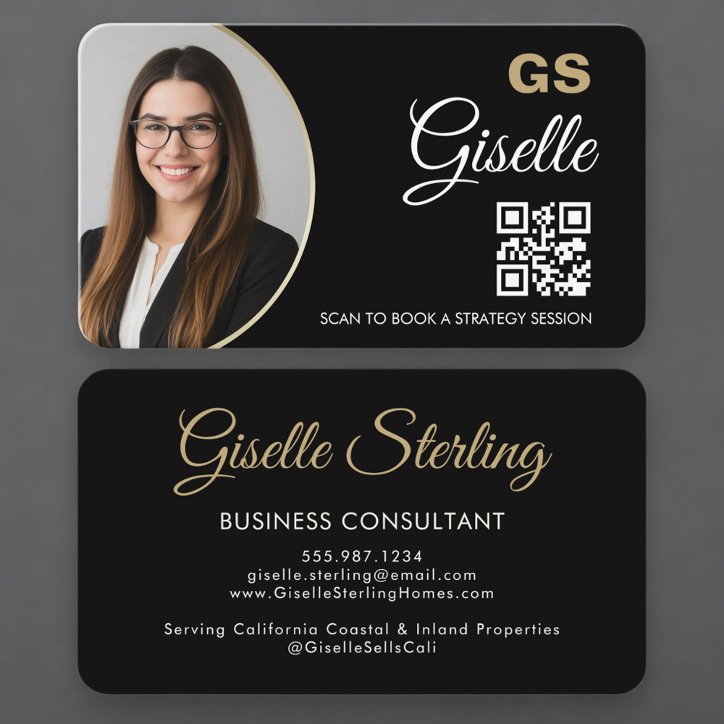 Business Consultant Photo QR Code Business Card
