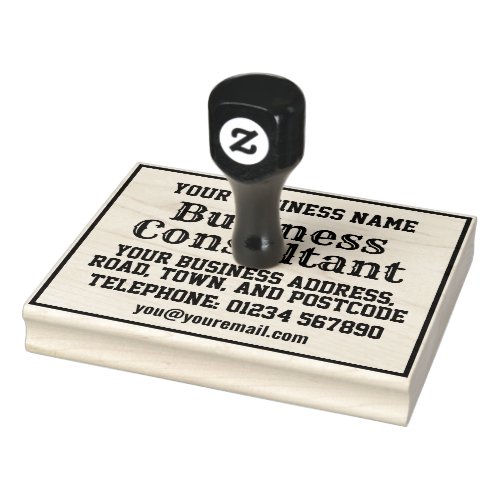 Business Consultant with Name Address etc Rubber Stamp