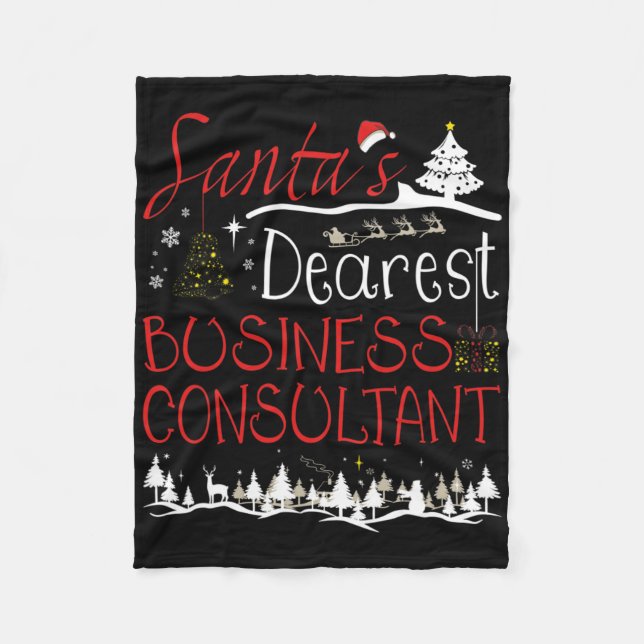 Business Consultant Xmas Job Cute Christmas  Fleece Blanket (Front)