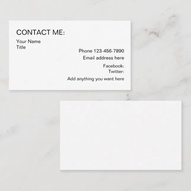 Example Contact Business Card Business Contact Cards | Zazzle