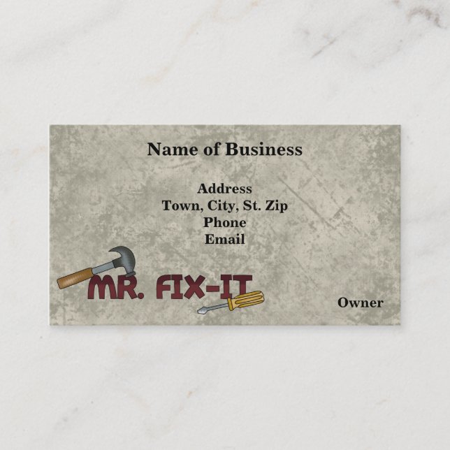 Business Contractors-Handyman Card (Front)