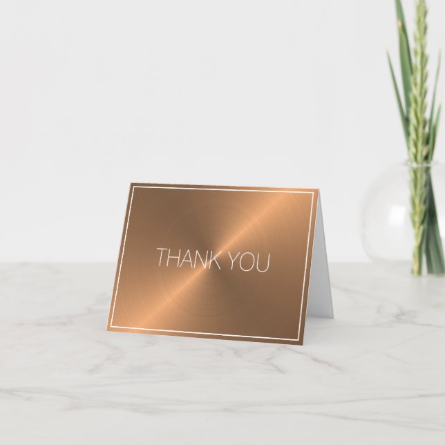 Business Copper Letterpress Thank You Card (Front)