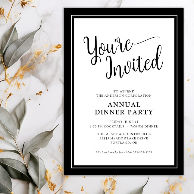 Business Corporate Annual Party Script Black Invitation (Creator Uploaded)
