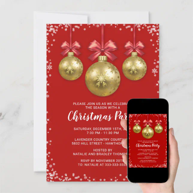 Business Corporate Christmas Holiday Party Invitation | Zazzle