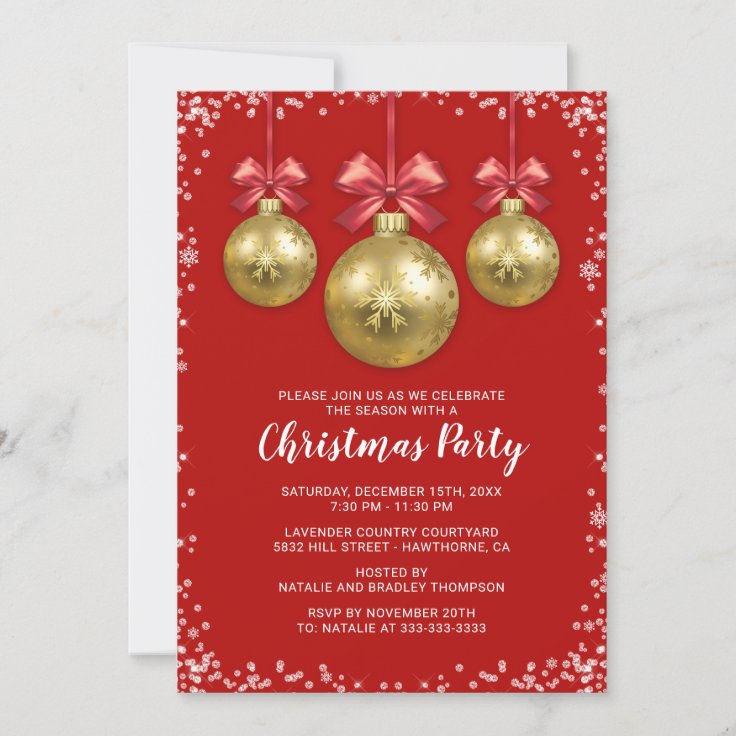 Business Corporate Christmas Holiday Party Invitation | Zazzle