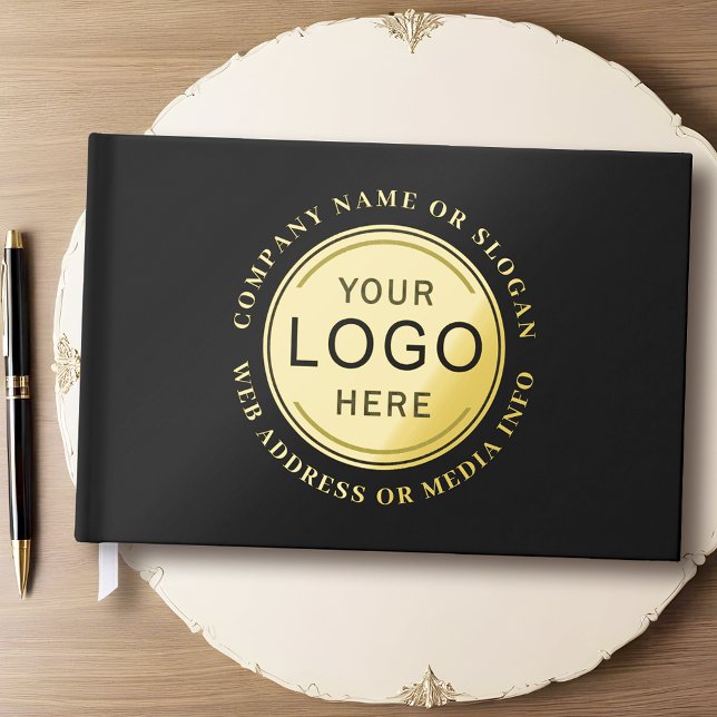 Business Corporate Company Logo Modern Brand Foil Guest Book (Several sizes to choose from.)