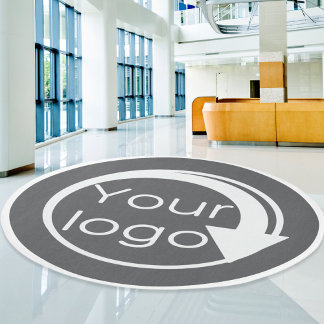 Business Corporate Company Logo Modern Dark Gray Rug
